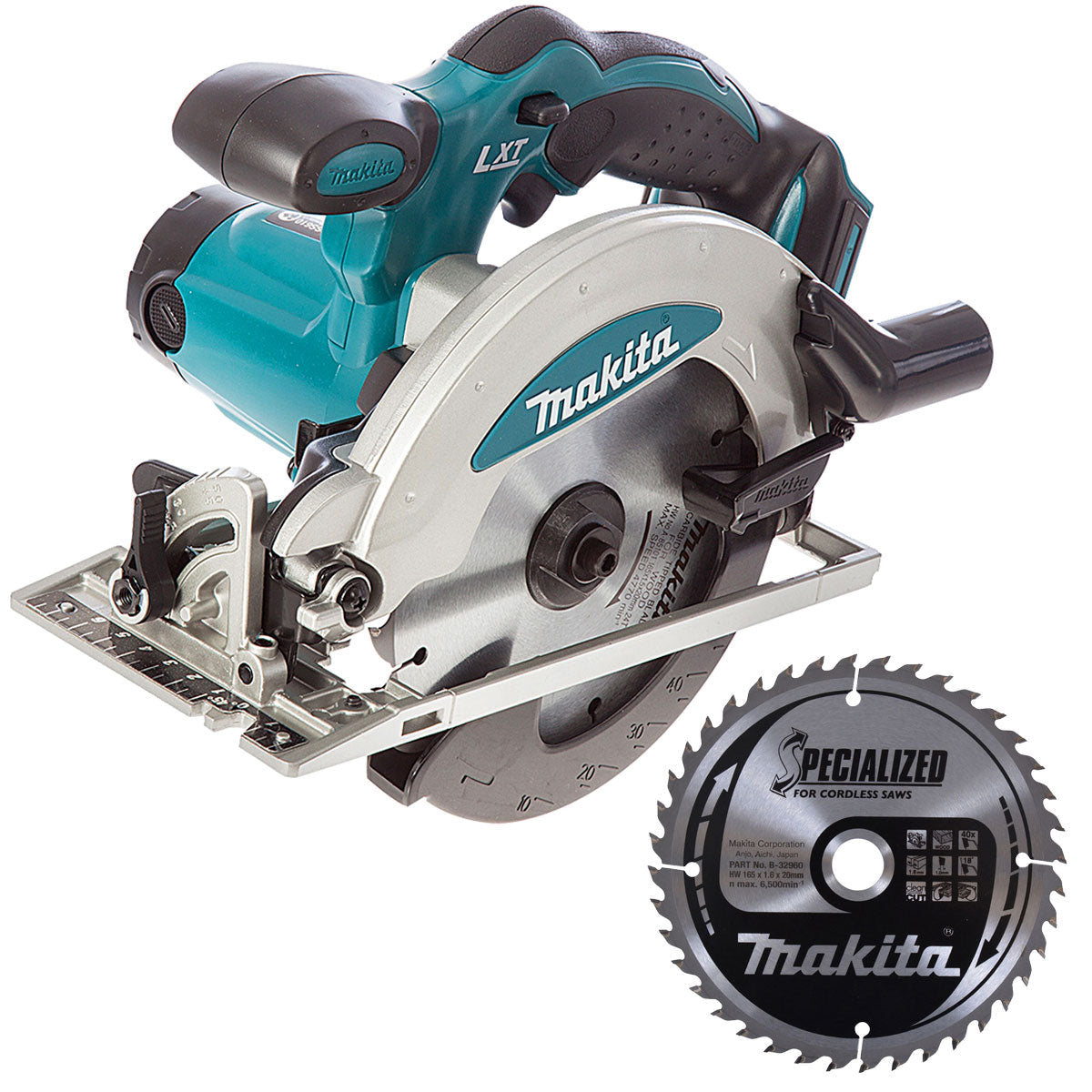 Makita DSS610Z 18V Li-ion 165mm Cordless Circular Saw Body with 40T Saw Blade - MonkeyTools