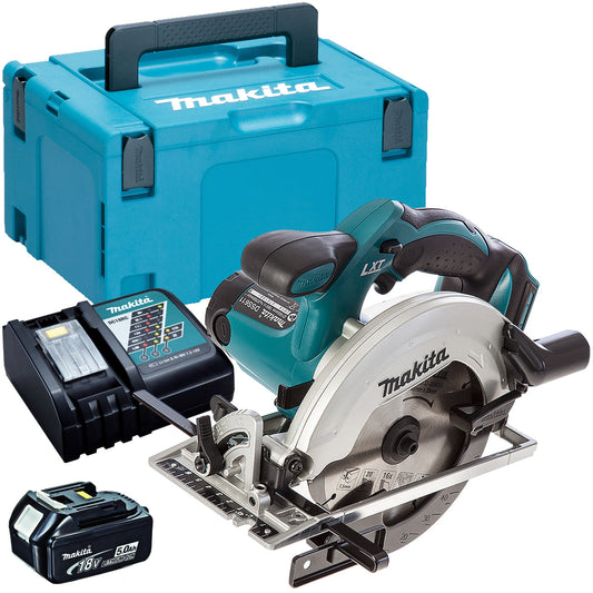 Makita DSS611Z 18V 165mm Circular Saw with 1 x 5.0Ah Battery & Charger in Case - MonkeyTools