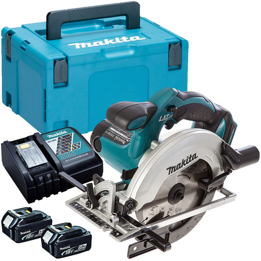Makita DSS611Z 18V 165mm Circular Saw with 2 x 5.0Ah Batteries & Charger in Case - MonkeyTools