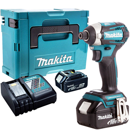 Makita DTD154Z 18V LXT Brushless Impact Driver with 2 x 5.0Ah Batteries & Charger in Case - MonkeyTools