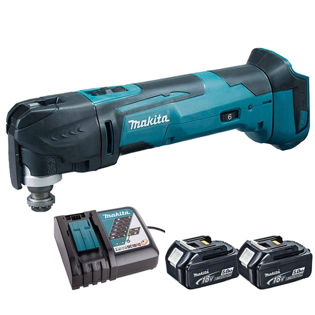 Makita DTM51Z 18V MultiTool Keyless Blade Change with 2 x 5.0Ah Batteries & Charger - MonkeyTools