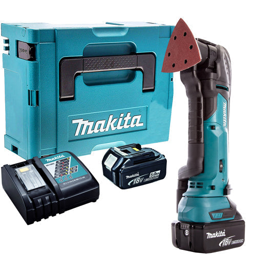 Makita DTM51Z 18V Oscillating Multi Tool Cutter with 2 x 5.0Ah Batteries & Charger in Case - MonkeyTools