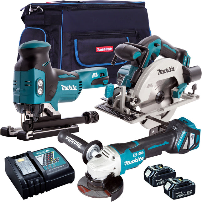 Makita 3 Piece 18V Li-ion Kit 2 x 5.0Ah Batteries & Charger T4TKIT-67 - MonkeyTools
