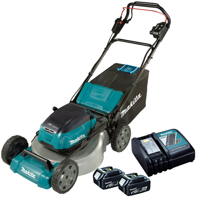 Makita DLM532Z 36V Brushless 530mm Lawn Mower with 2 x 5.0Ah Battery & Charger - MonkeyTools