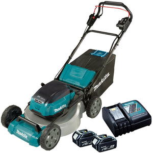 Makita DLM532Z 36V Brushless 530mm Lawn Mower with 2 x 5.0Ah Battery & Charger - MonkeyTools