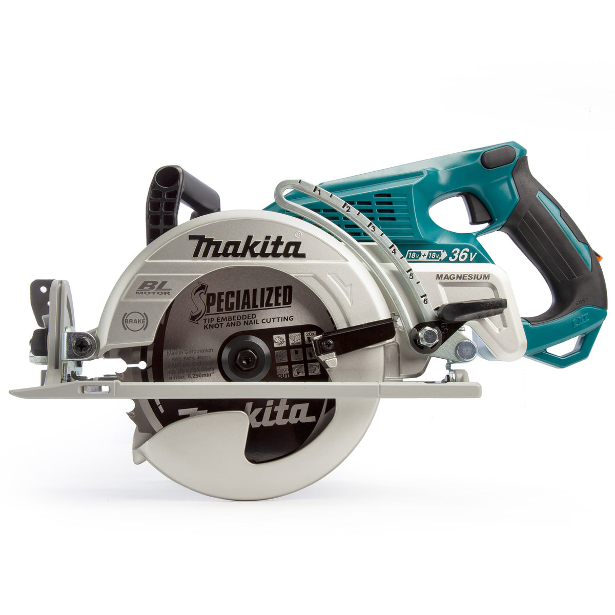 Makita DRS780Z 36V Brushless 185mm Circular Saw with 2 x 5.0Ah Battery Charger & Tool Bag - MonkeyTools
