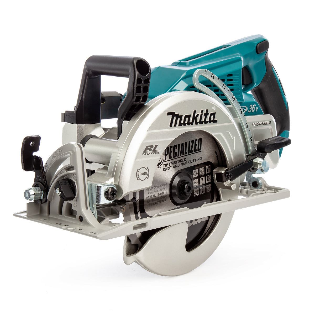 Makita DRS780Z 36V Brushless 185mm Circular Saw with 2 x 5.0Ah Battery Charger & Tool Bag - MonkeyTools