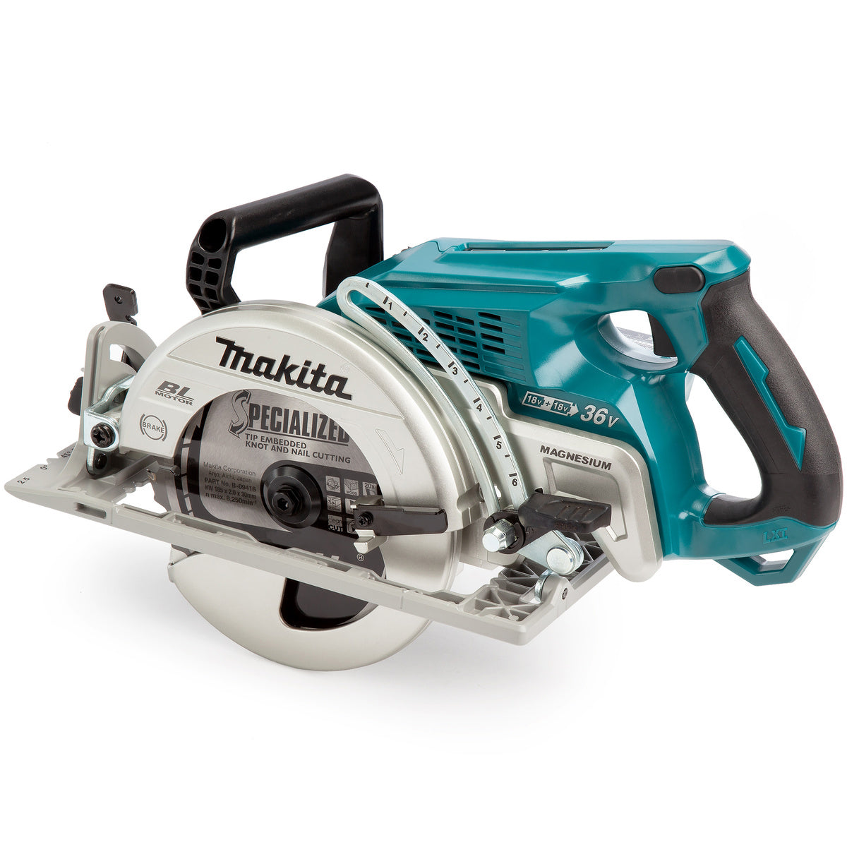 Makita DRS780Z 36V Brushless 185mm Circular Saw with 2 x 5.0Ah Battery Charger & Tool Bag - MonkeyTools