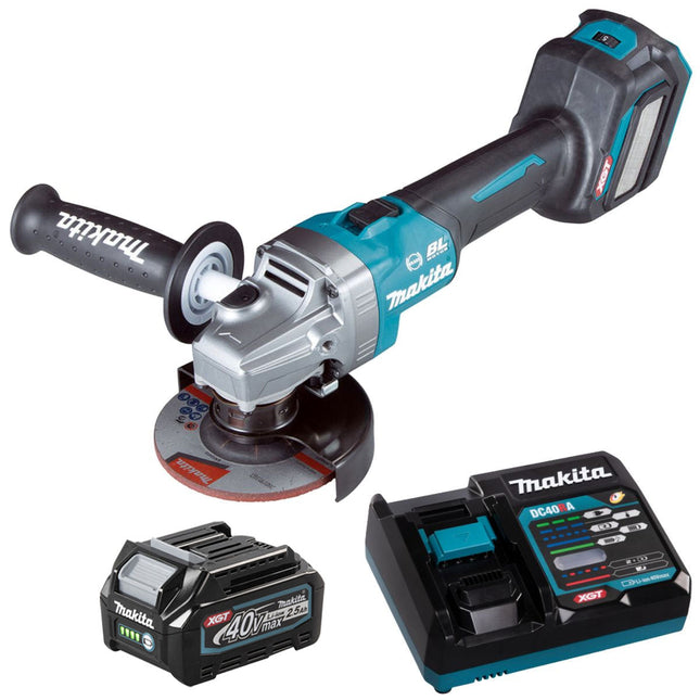 Makita GA022GZ 40V 115mm Brushless Angle Grinder With 1 x 2.5Ah Battery & Charger - MonkeyTools