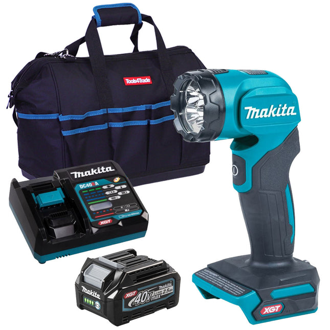 Makita ML001G 40V LED Flashlight Torch With 1 x 2.5Ah Battery Charger & Bag - MonkeyTools