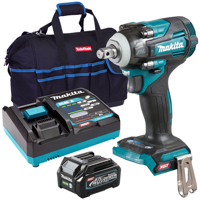 Makita TW004GZ 40V Brushless 1/2" Impact Wrench With 1 x 2.5Ah Battery Charger & Bag - MonkeyTools