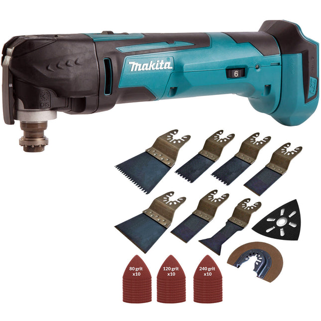 Makita DTM51Z 18V Li-ion Oscillating Multitool Cutter with 39 Piece Accessories Set - MonkeyTools