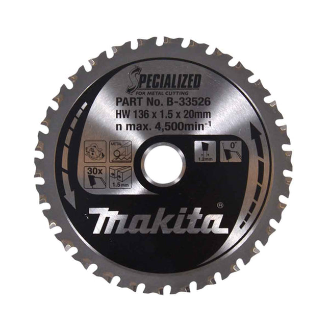 Makita 136mm Circular Saw Blade 30T for Metal Specialized B-33526 - MonkeyTools