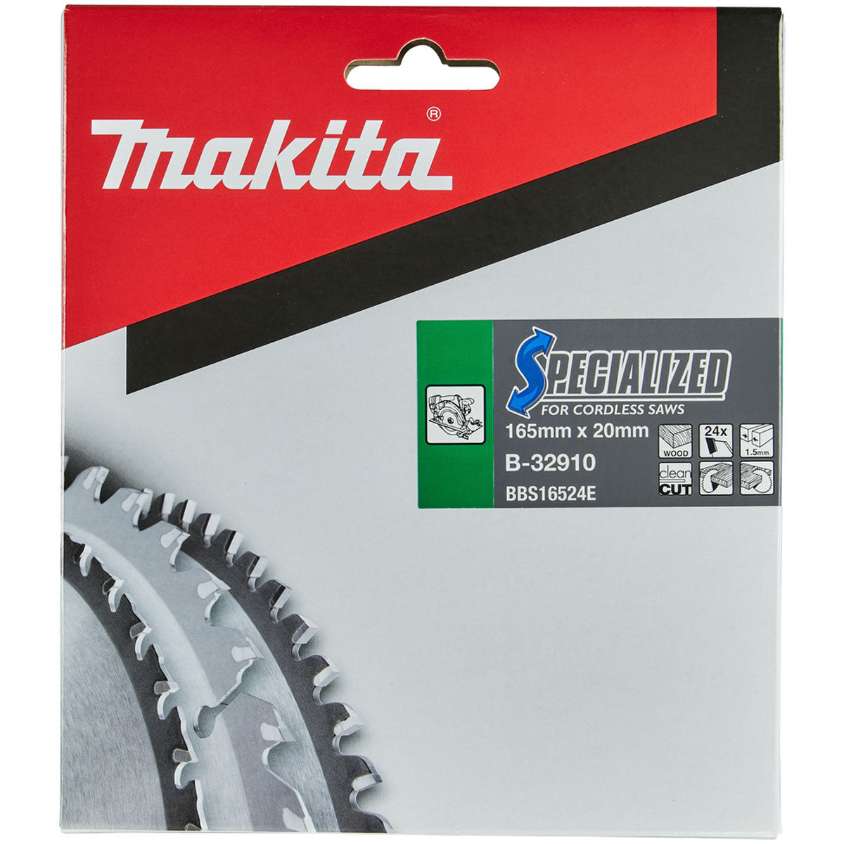Makita 165 x 20 mm x 24T Wood Specialized Circular Saw Blade B-32910 - MonkeyTools