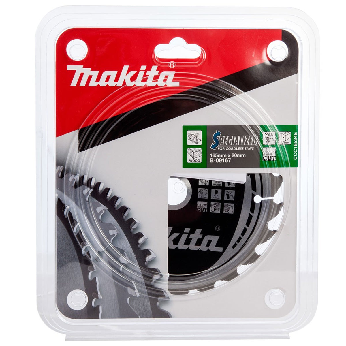 Makita 165mm 24T Wood Specialized Circular Saw Blade B-32904 - MonkeyTools
