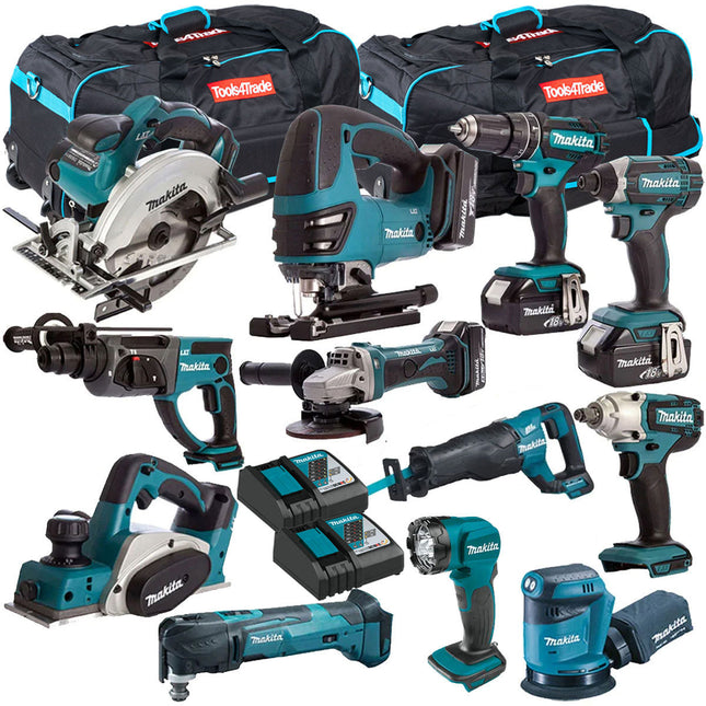 Makita 18V 12 Piece Cordless Kit with 4 x 5Ah Batteries T4TKIT-255 - MonkeyTools