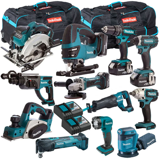Makita 18V 12 Piece Cordless Kit with 4 x 5Ah Batteries T4TKIT-255 - MonkeyTools