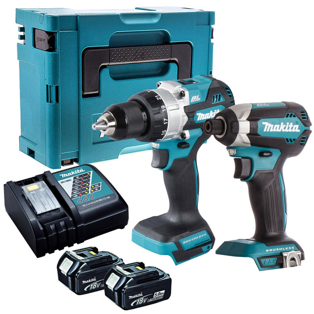 Makita 18V 2 Piece Cordless Kit with 2 x 5.0Ah Batteries MTKIT-246 - MonkeyTools