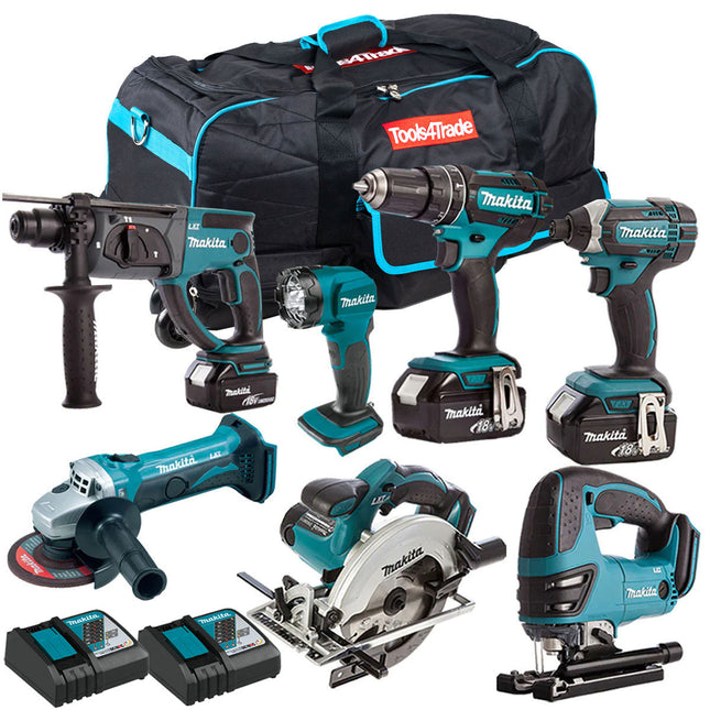Makita 18V 7 Piece Cordless Kit with 3 x 5.0Ah Batteries T4TKIT-44 - MonkeyTools