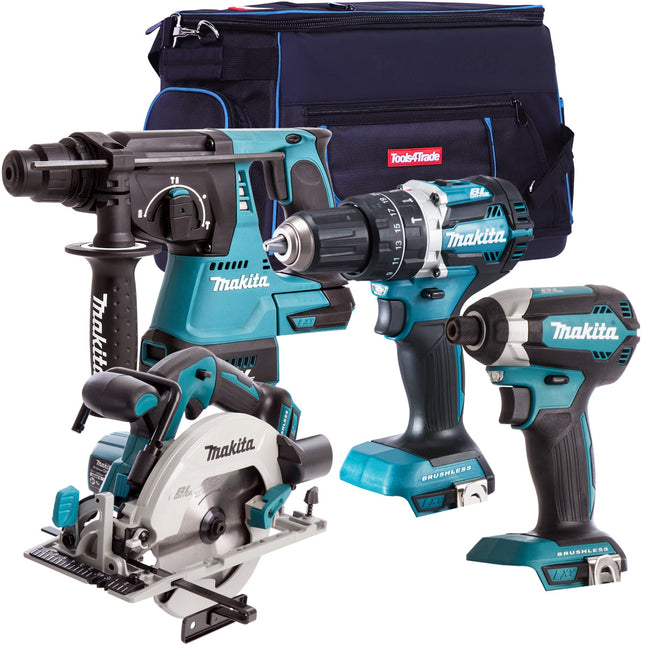 Makita 18V Cordless Brushless 4 Piece Tool Kit No Battery & Charger - MonkeyTools