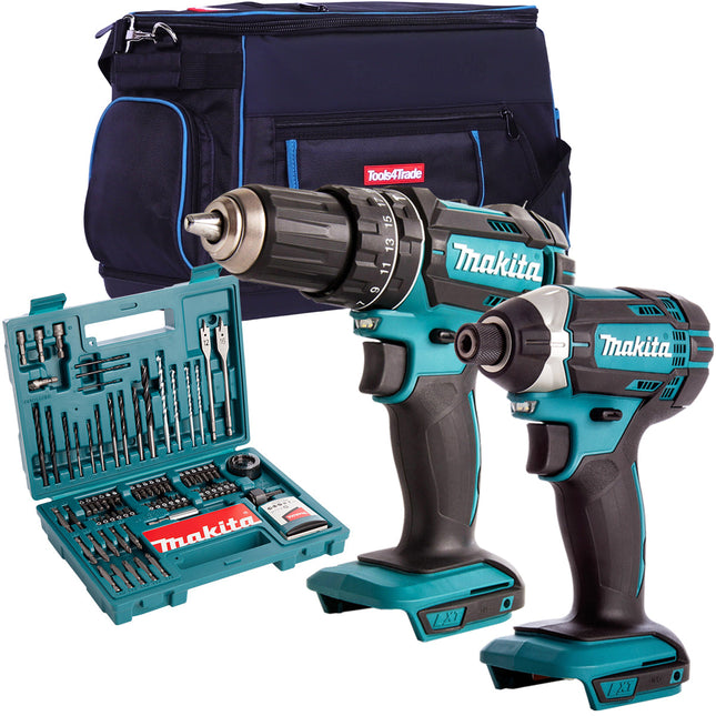 Makita 18V Impact Driver & Combi drill with 100 Accessories Set & Bag MTKIT-793 - MonkeyTools