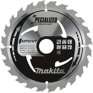 Makita 190mm 24T Circular Saw Blade Efficut B-64191 - MonkeyTools