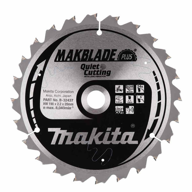 Makita 190mm 24T Circular Saw Blade Makblade+ B-32437 - MonkeyTools