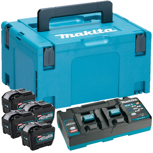 Makita 1910B1-4 40Vmax XGT Power Source Kit 240V With 4 x 8.0Ah BL4080F Batteries, Charger & Case - MonkeyTools