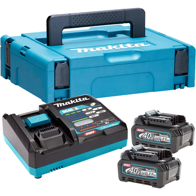Makita 191J85-8 40V Max XGT Power Source Kit 240V With 2 x 2.5Ah BL4025 Batteries, Charger & Case - MonkeyTools