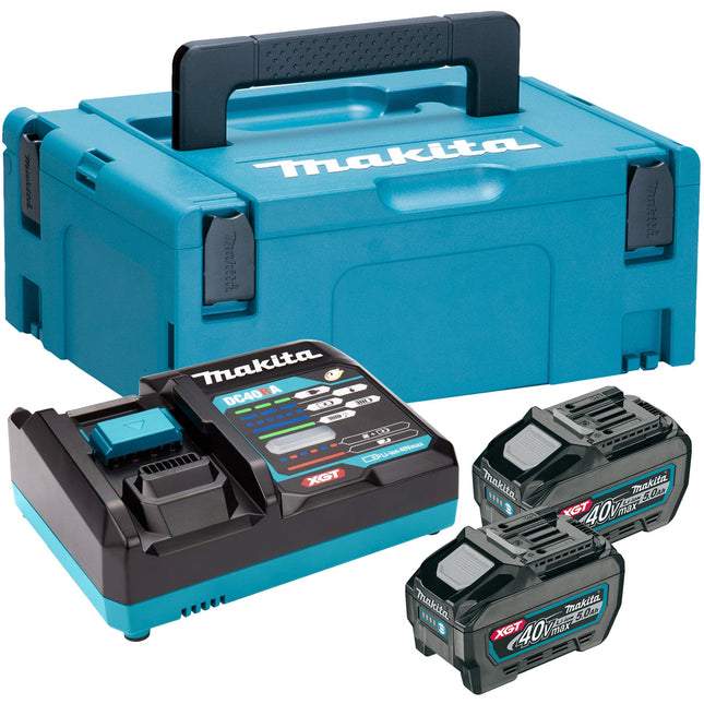 Makita 191V42-8 40V Max XGT Power Source Kit 240V With 2 x 5.0Ah BL4050F Batteries, Charger & Case - MonkeyTools