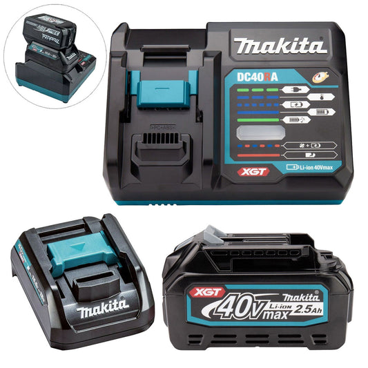 Makita BL4025 40V Max XGT 2.5AH Battery With Fast Charger & Adaptor - MonkeyTools