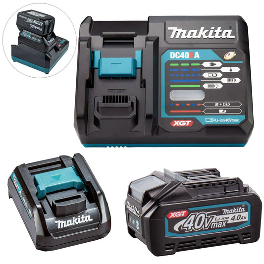 Makita BL4040 40V Max XGT 4.0Ah Battery With Fast Charger & Adaptor - MonkeyTools