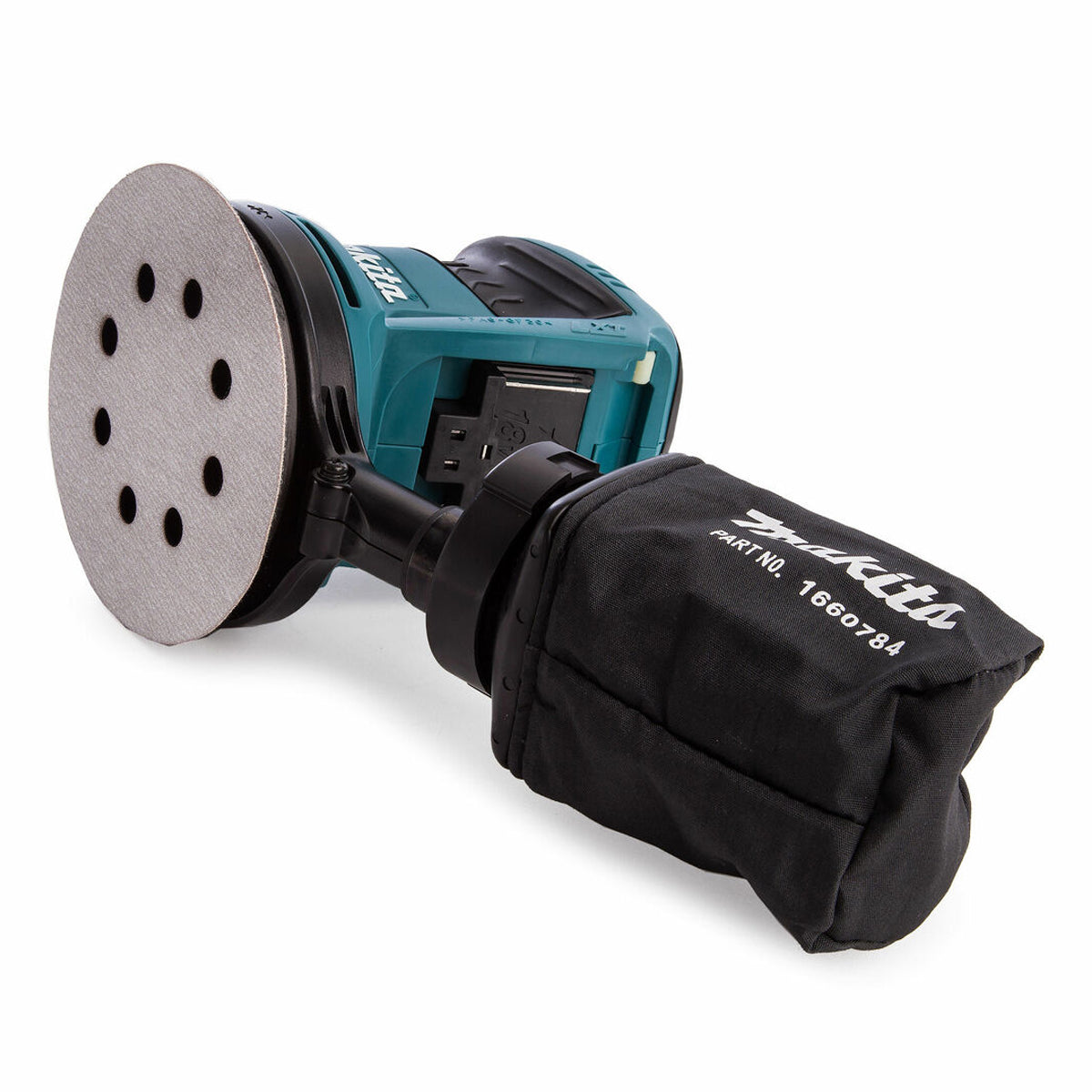Makita DBO180Z 18V 125mm Random Orbit Sander with 1 x 5.0Ah Battery Charger & Tool Bag - MonkeyTools