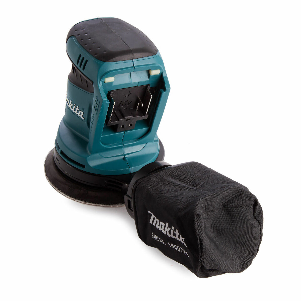 Makita DBO180Z 18V 125mm Random Orbit Sander with 1 x 5.0Ah Battery Charger & Tool Bag - MonkeyTools