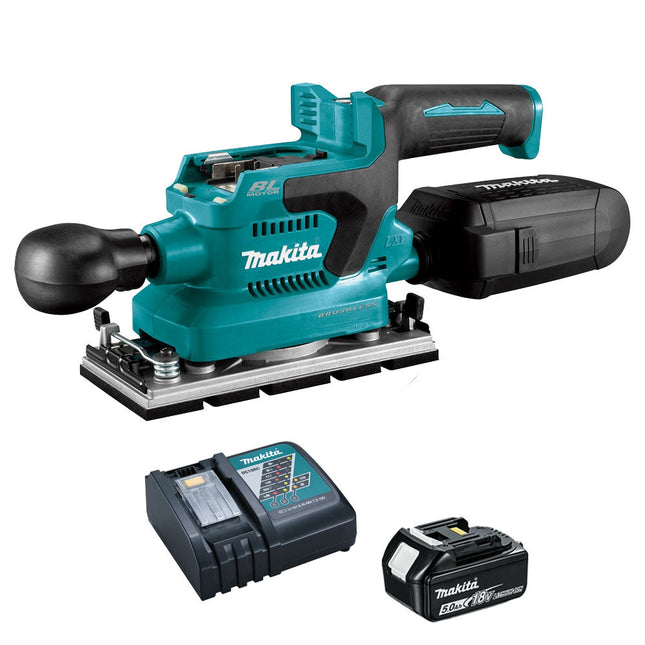 Makita DBO380Z 18V Brushless Finishing Sander with 1 x 5.0Ah Battery & Charger - MonkeyTools