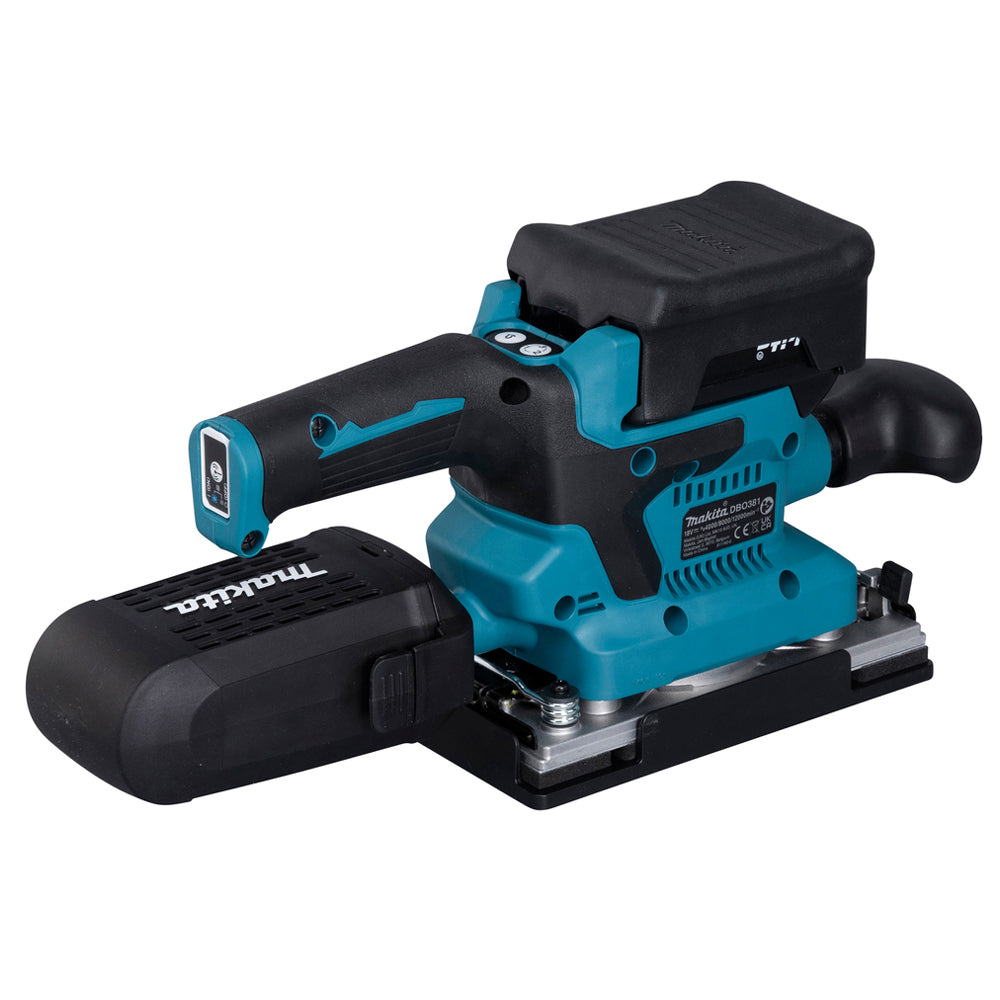 Makita DBO381ZU 18V Brushless Finishing Sander with 1 x 5.0Ah Battery Charger & Bag - MonkeyTools