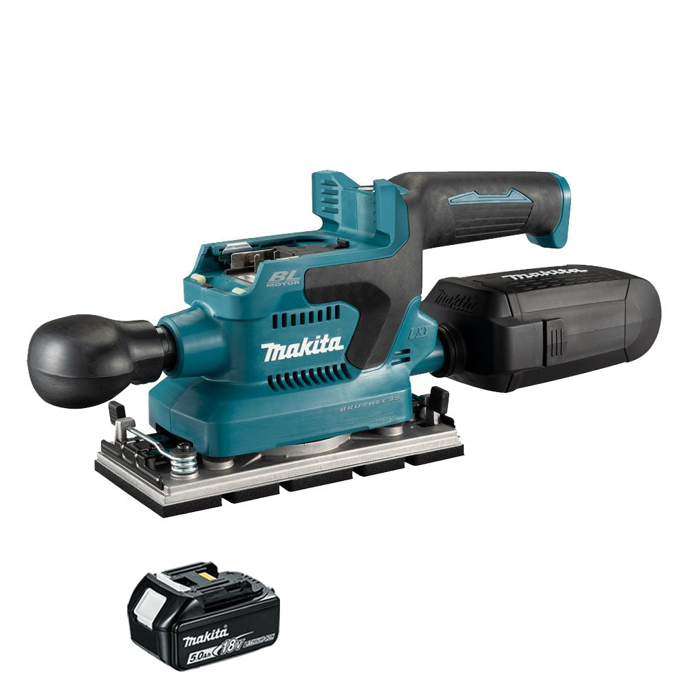 Makita DBO381ZU 18V LXT Brushless Finishing Sander with 1 x 5.0Ah Battery - MonkeyTools
