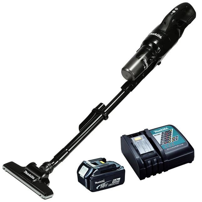 Makita DCL286FZB 18V Black Brushless Vacuum Cleaner with 1 x 5.0Ah Battery & Charger - MonkeyTools