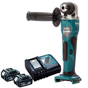 Makita DDA351Z 18v Li-Ion Cordless Angle Drill With 2 x 5.0Ah Batteries & Charger - MonkeyTools