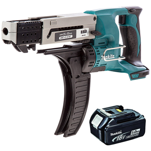 Makita DFR550 18V LXT 55mm Auto Feed Screwdriver With 5.0Ah Battery - MonkeyTools