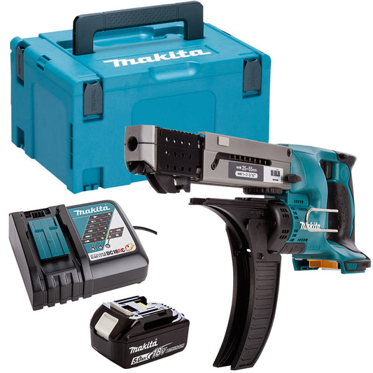 Makita DFR550Z 18V LXT Screwdriver With 1 x 5.0Ah Battery & Charger In Case - MonkeyTools