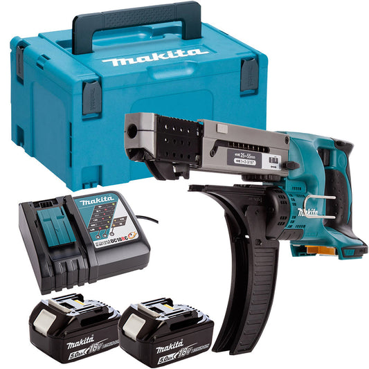 Makita DFR550Z 18V LXT Screwdriver With 2 x 5.0Ah Batteries & Charger In Case - MonkeyTools