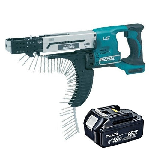 Makita DFR750Z 18V LXT Li-Ion 45 – 75 mm Auto Feed Screwdriver With 1 x 5.0Ah Battery - MonkeyTools