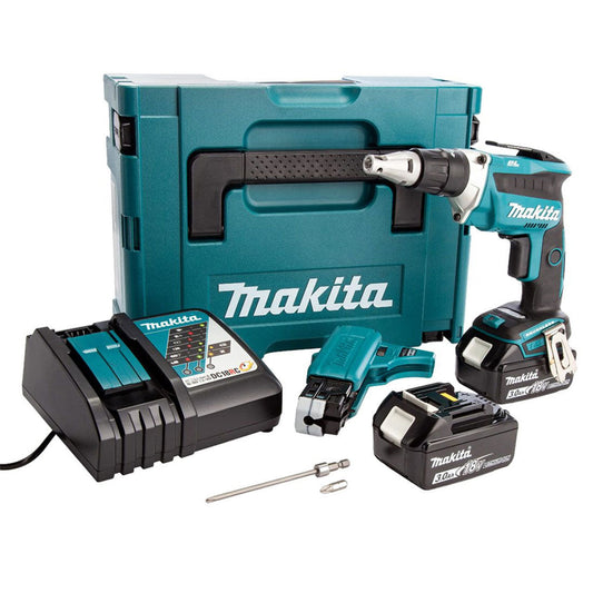Makita DFS452FJX2 18V LXT Brushless Drywall Screwdriver With 2 x 3.0Ah Batteries, Charger In Case - MonkeyTools