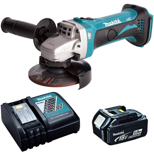 Makita DGA452Z 18V 115mm Angle Grinder with 1 x 5.0Ah Battery & Charger - MonkeyTools