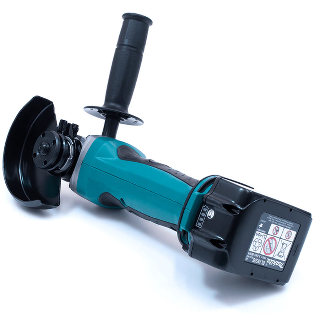 Makita DGA452Z 18V 115mm Angle Grinder with 1 x 5.0Ah Battery Charger & Bag - MonkeyTools
