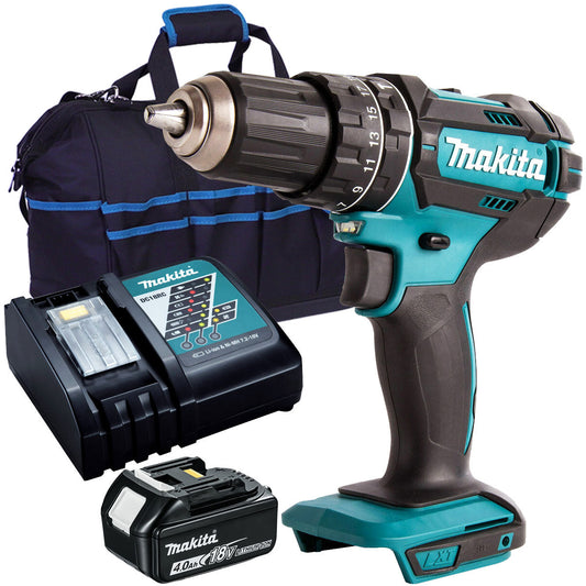Makita DHP482Z 18V 2-Speed Combi Drill with 1 x 4.0Ah Battery, Charger & Bag - MonkeyTools