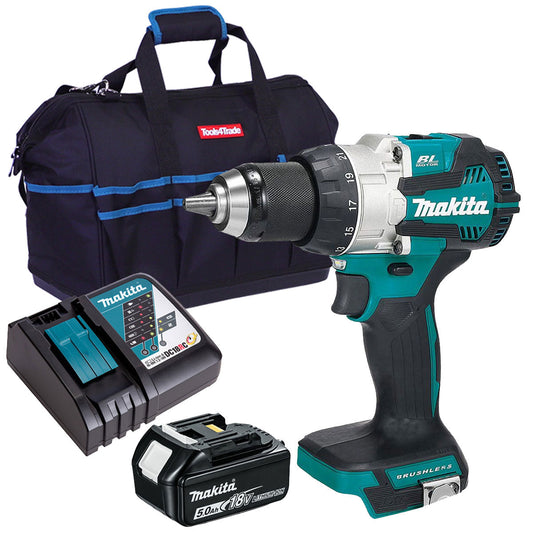 Makita DHP489Z 18V Brushless Combi Drill With 1 x 5.0Ah Battery Charger & Bag - MonkeyTools