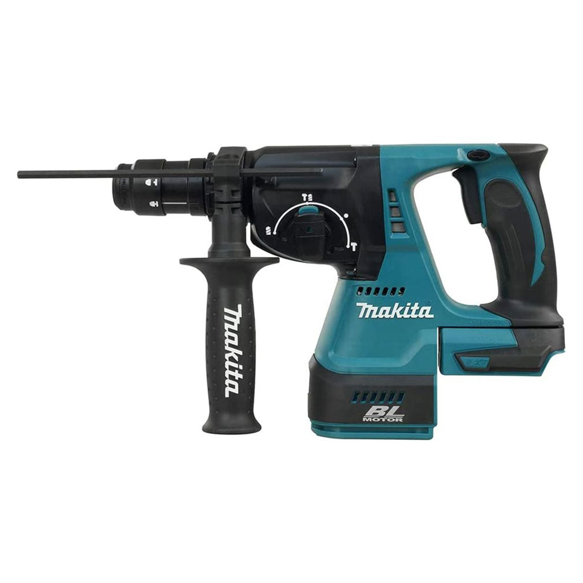 Makita DHR243RTJ 18V Brushless SDS+ Rotary Hammer Drill With 2 x 5.0Ah Battery, Charger & 3 Piece Chisel - MonkeyTools
