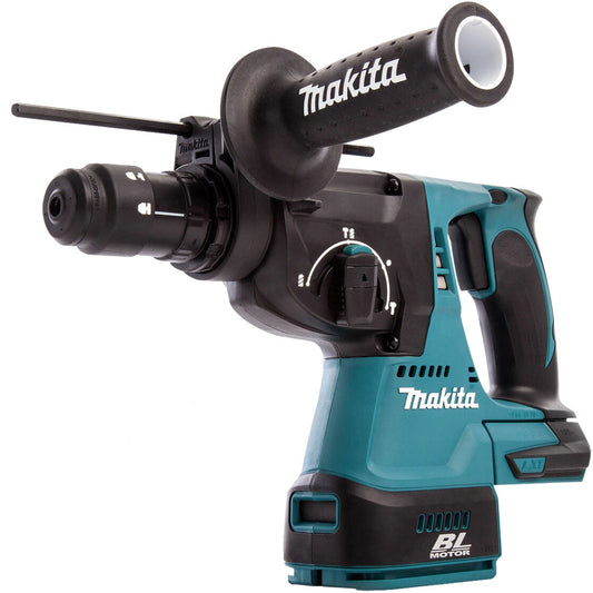 Makita DHR243RTJ 18V Brushless SDS+ Rotary Hammer Drill With 2 x 5.0Ah Battery, Charger & 3 Piece Chisel - MonkeyTools